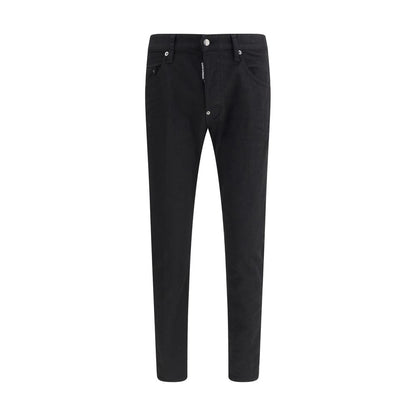 Dsquared² Schwarze Baumwolljeans mit geradem Bein