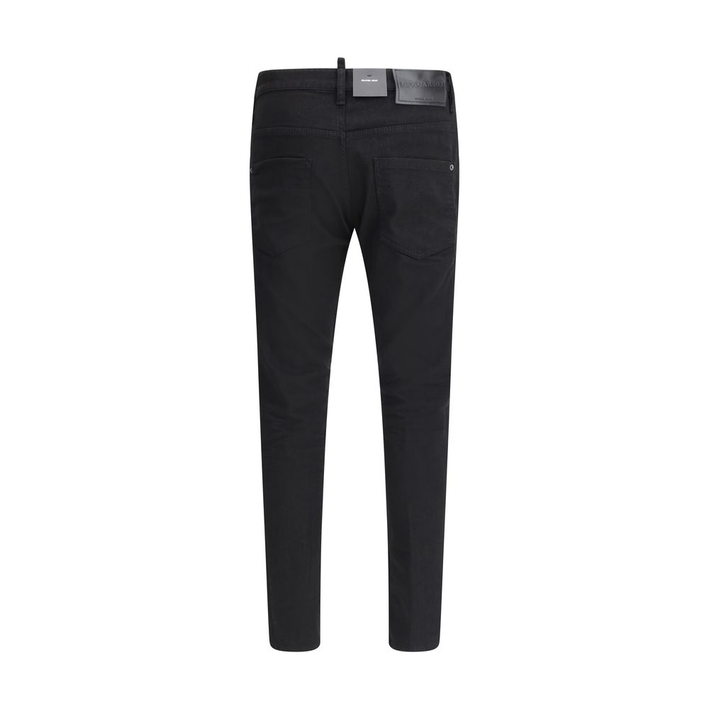 Dsquared² Schwarze Baumwolljeans mit geradem Bein