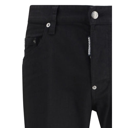 Dsquared² Schwarze Baumwolljeans mit geradem Bein