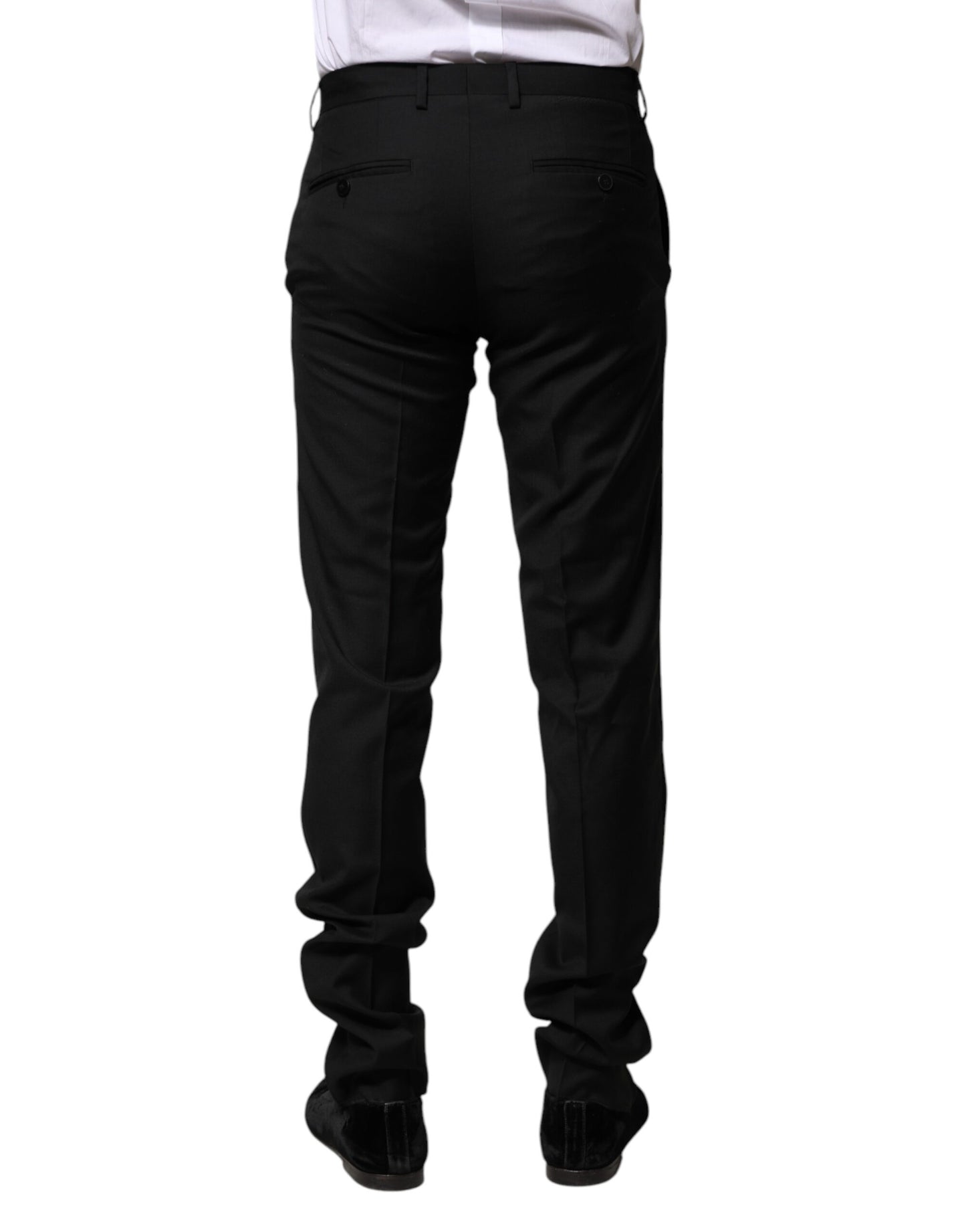 Dolce &amp; Gabbana – Formelle Herren-Slim-Hose aus schwarzer Wolle