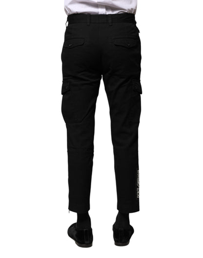 Dolce & Gabbana Black Cotton Formal Men Cropped Pants