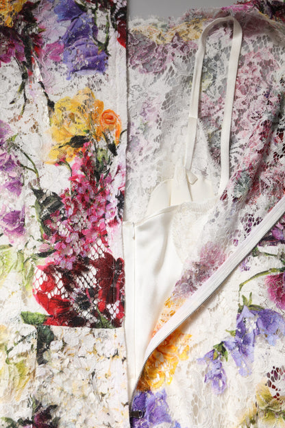 Dolce &amp; Gabbana – Langärmliges A-Linien-Kleid mit mehrfarbigem Blumenmuster