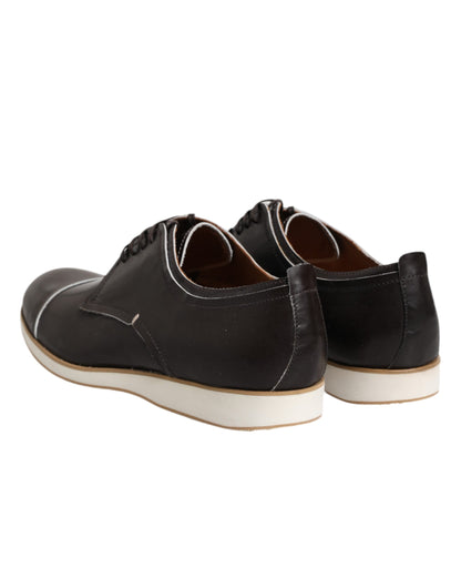 Pollini – Dunkelbraune Derby-Schnürschuhe aus Leder für formelle Anlässe