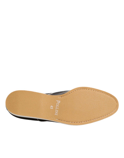 Pollini – Dunkelbraune Derby-Schnürschuhe aus Leder für formelle Anlässe