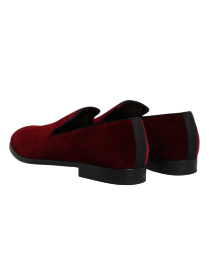 Dolce &amp; Gabbana – Slipper aus rotem Baumwollsamt, formelle Schuhe