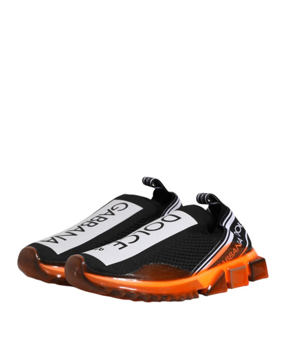 Dolce &amp; Gabbana Schwarz Weiß Slip On Sorrento Sneakers Schuhe