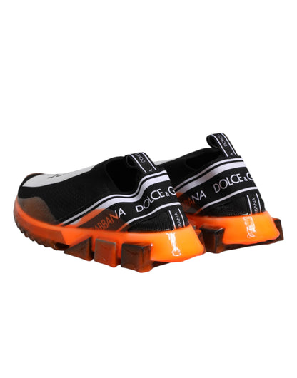Dolce &amp; Gabbana Schwarz Weiß Slip On Sorrento Sneakers Schuhe