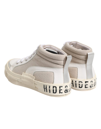 HIDE &amp; JACK – Lässige Sneakers mit Schnürung in Weiß und Beige