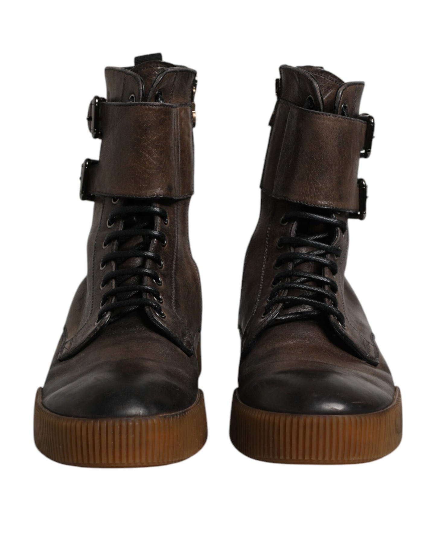 Dolce &amp; Gabbana – Wadenhohe Stiefel aus Pferdeleder in Braun