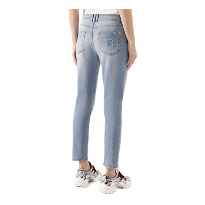 Balmain Blaue Jeans aus Baumwolle für Damen