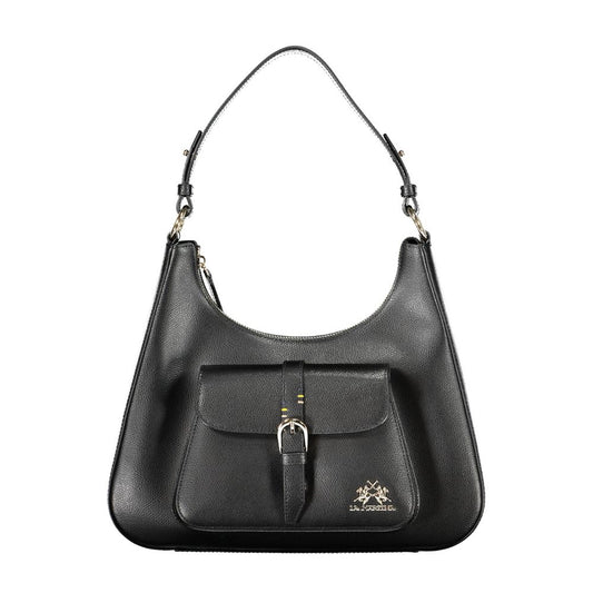 La Martina Schwarze Leder Damen Handtasche