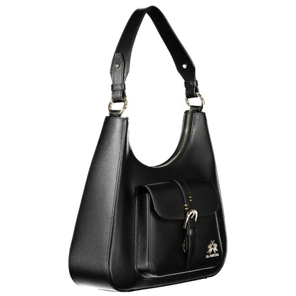 La Martina Schwarze Leder Damen Handtasche