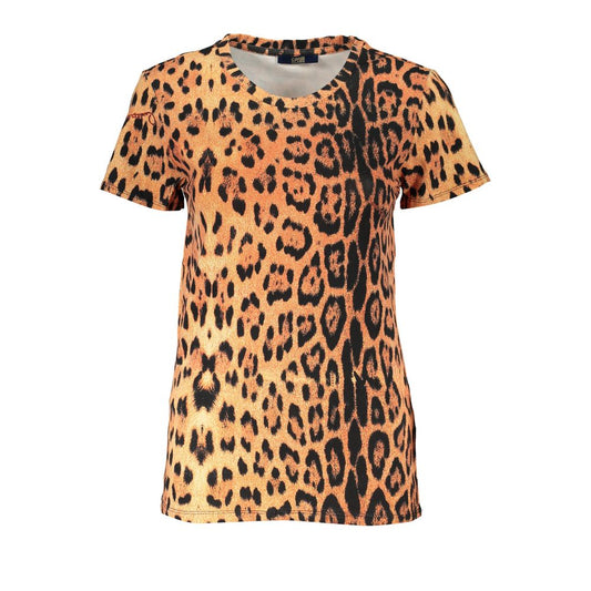 Cavalli Class Orangefarbenes Damen-T-Shirt aus Baumwolle