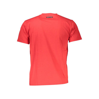 Cavalli Class Rotes Herren-T-Shirt aus Baumwolle
