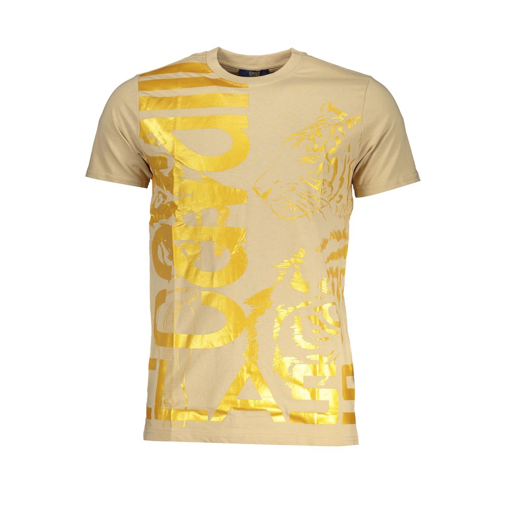 Cavalli Class – Beiges Baumwoll-T-Shirt