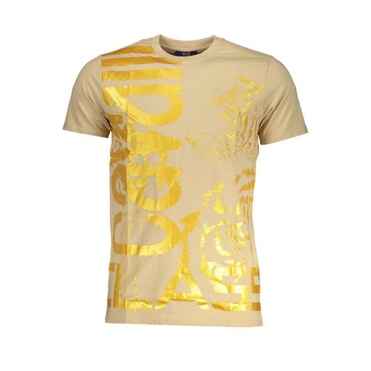 Cavalli Class – Beiges Baumwoll-T-Shirt
