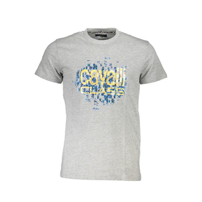Cavalli Class Braunes Herren-T-Shirt aus Baumwolle