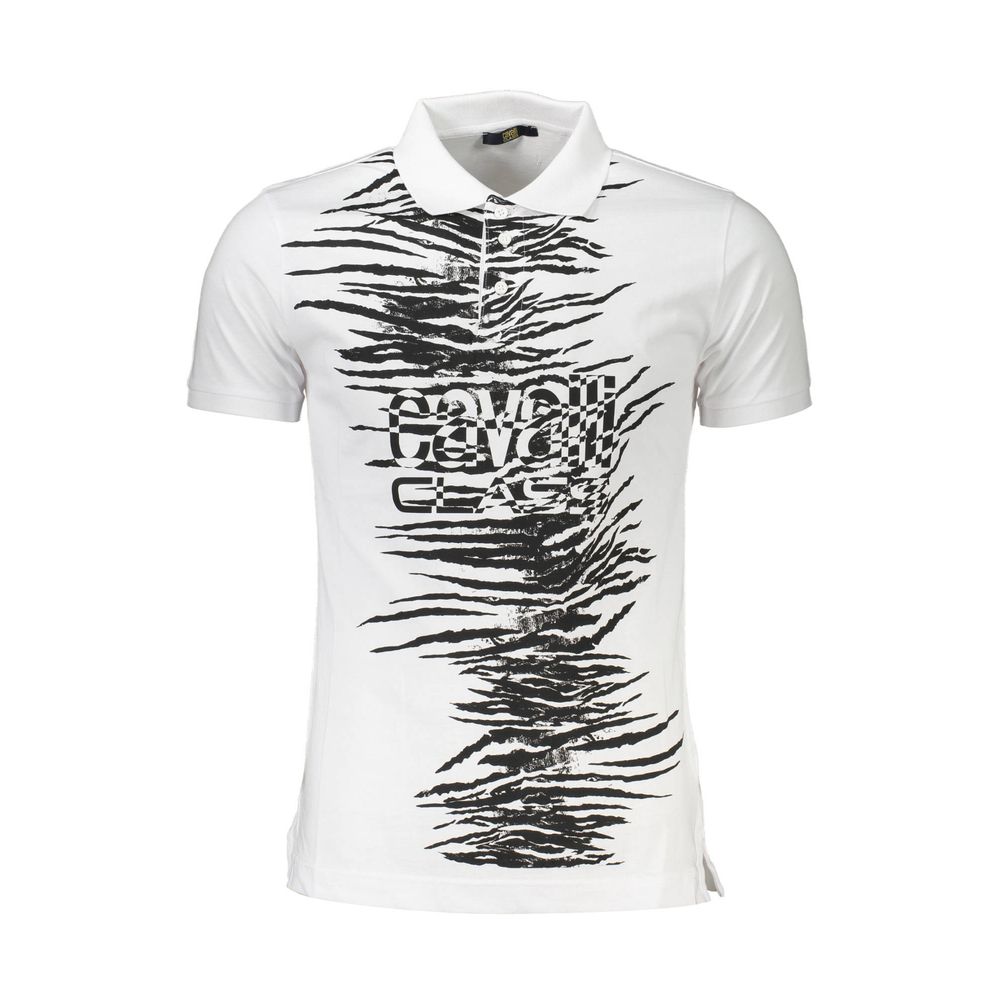 Cavalli Class Poloshirt aus weißer Baumwolle für Herren