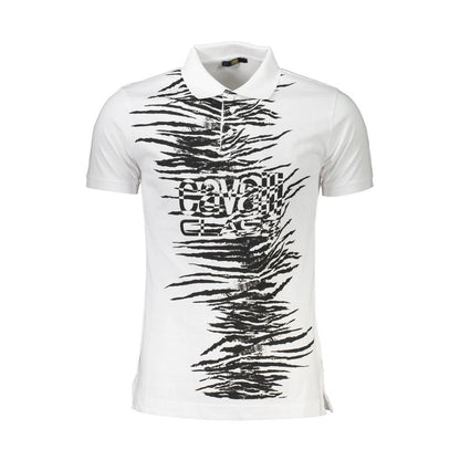 Cavalli Class Poloshirt aus weißer Baumwolle für Herren
