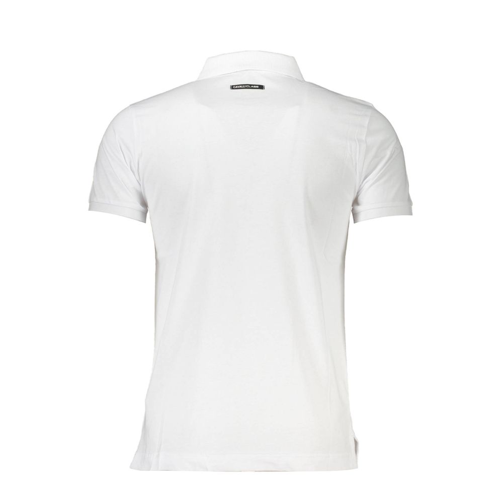 Cavalli Class Poloshirt aus weißer Baumwolle für Herren