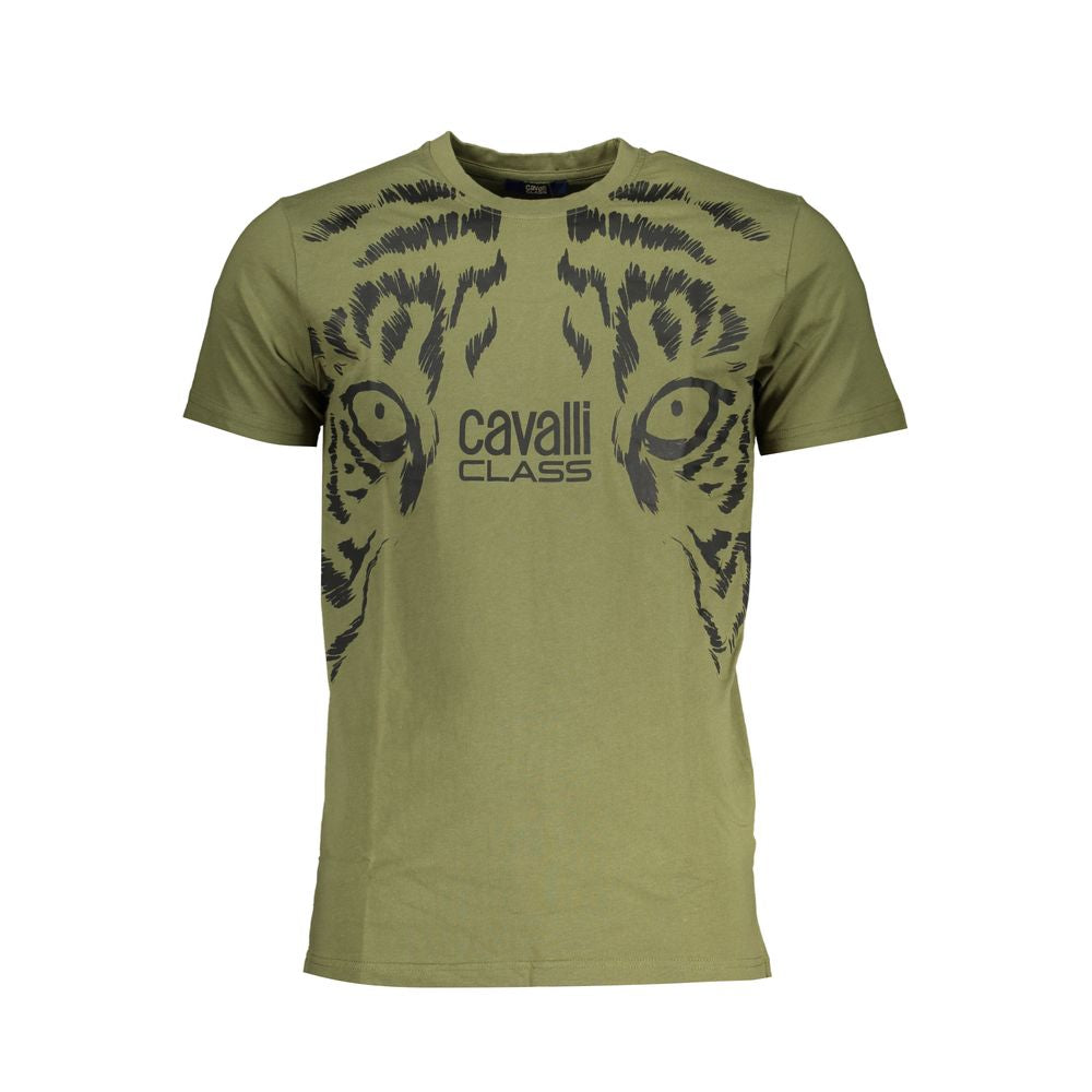 Grünes Baumwoll-T-Shirt der Cavalli Class