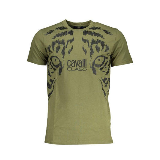 Grünes Baumwoll-T-Shirt der Cavalli Class
