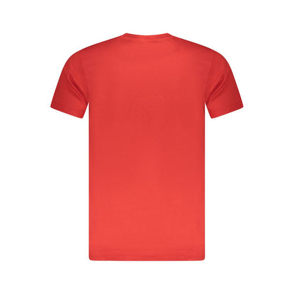 Cavalli Class Rotes Herren-T-Shirt aus Baumwolle