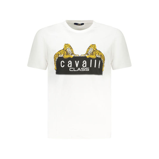Weißes Baumwoll-T-Shirt der Cavalli Class