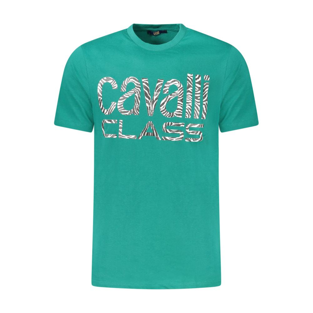Grünes Baumwoll-T-Shirt der Cavalli-Klasse