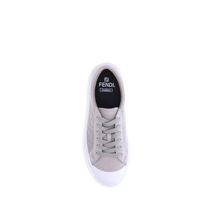 Fendi Beige Gummisneaker mit niedrigem Schaft