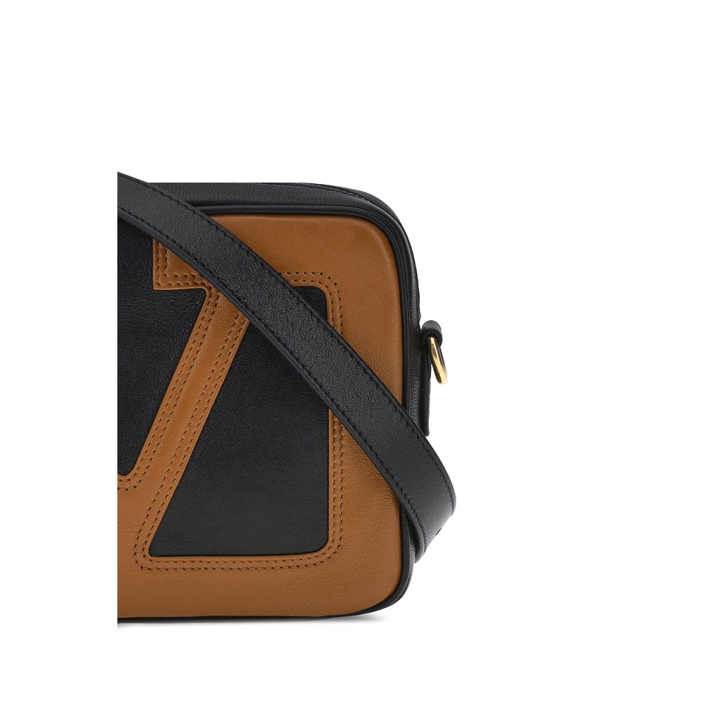Valentino Garavani Schultertasche aus schwarzem Kalbsleder (Bos Taurus)