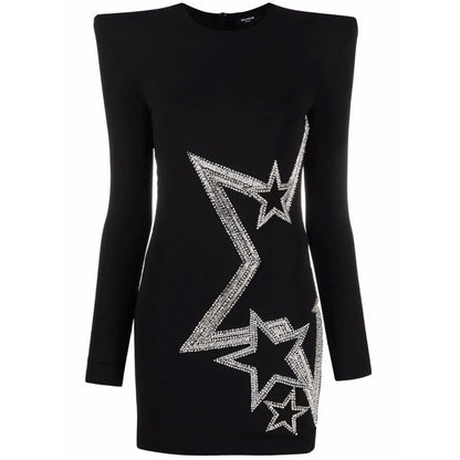 Balmain Schwarzes Viskosekleid