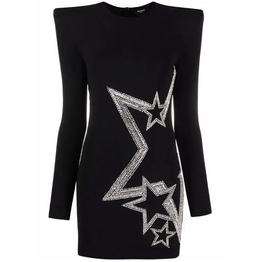 Balmain Schwarzes Viskosekleid