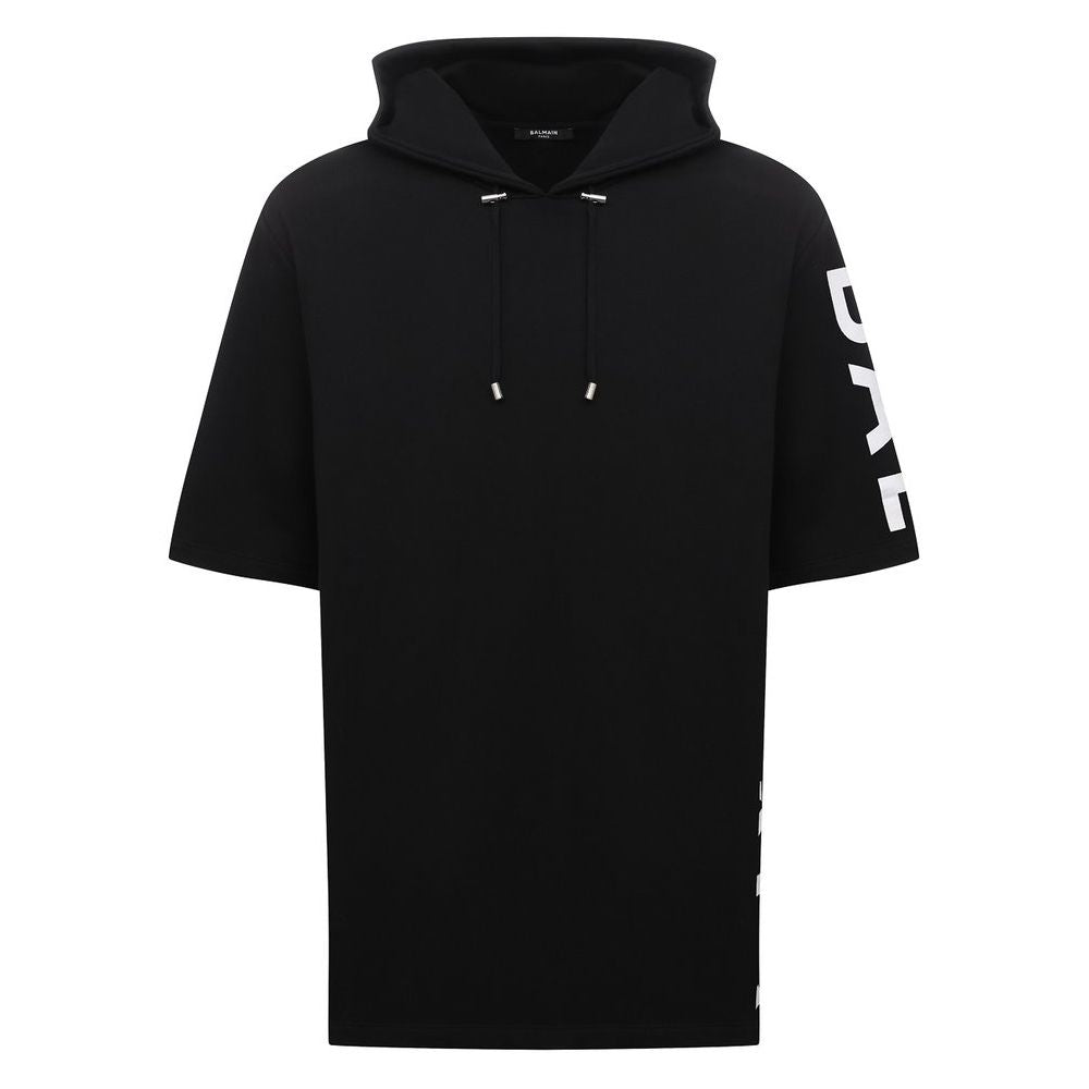 Balmain Schwarzes Baumwoll-Sweatshirt für Herren