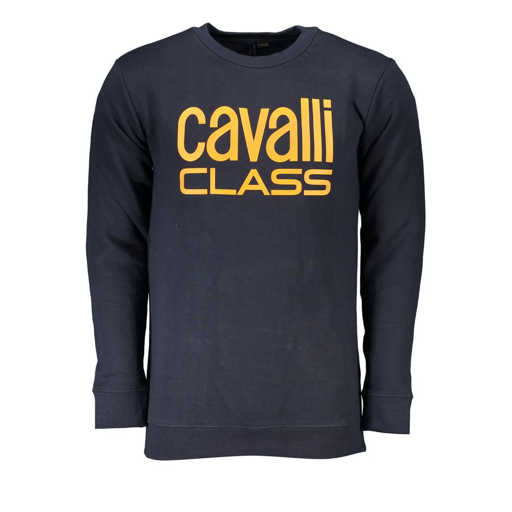 Cavalli Class Blauer Baumwollpullover für Herren