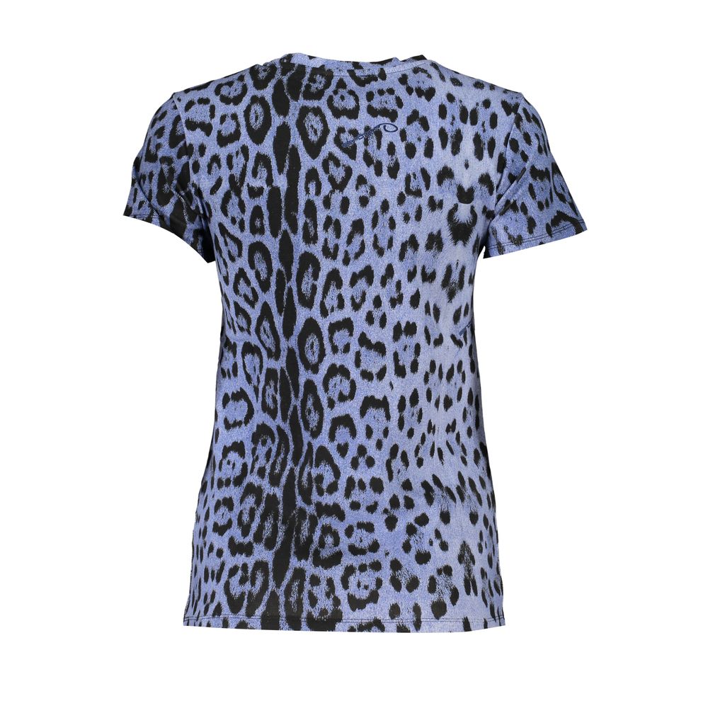 Cavalli Class Damen T-Shirt aus blauer Baumwolle