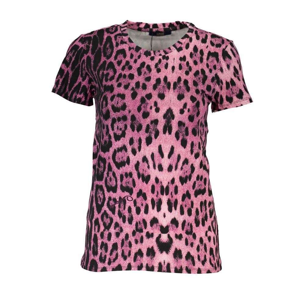 Cavalli Class Rosa Baumwoll-T-Shirt für Damen