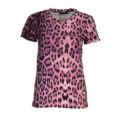 Cavalli Class Rosa Baumwoll-T-Shirt für Damen