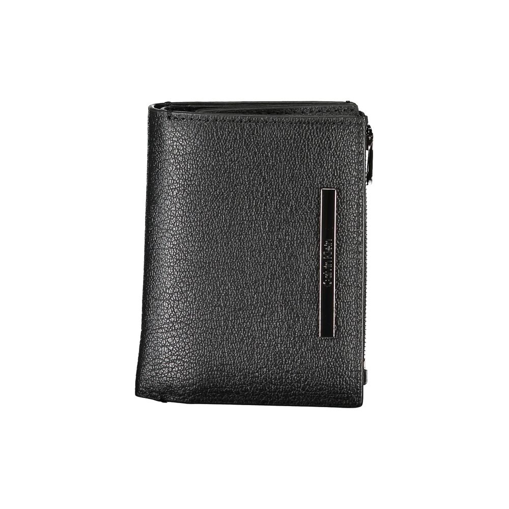 Calvin Klein – Elegante schwarze Lederbrieftasche mit Münzfach