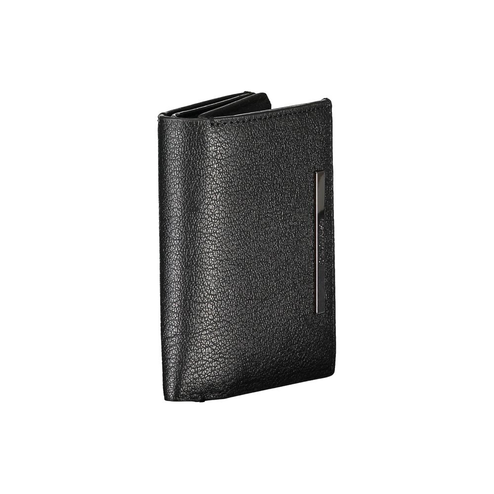 Calvin Klein – Elegante schwarze Lederbrieftasche mit Münzfach