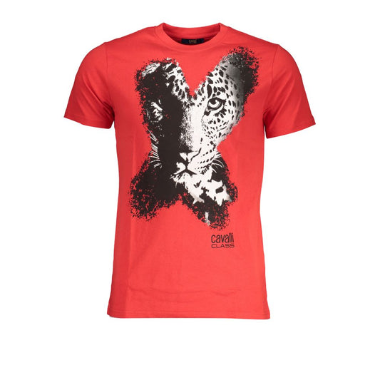 Rotes Baumwoll-T-Shirt der Cavalli-Klasse