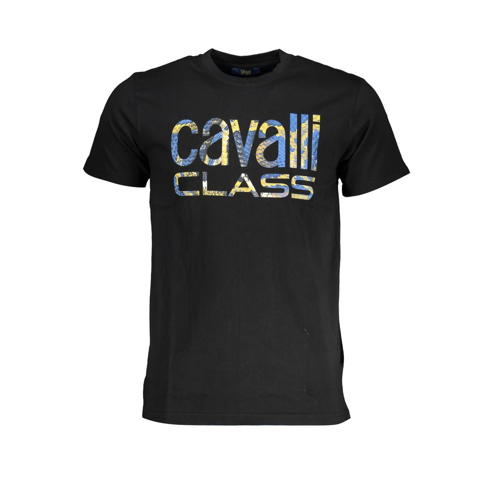 Schwarzes Baumwoll-T-Shirt der Cavalli Class