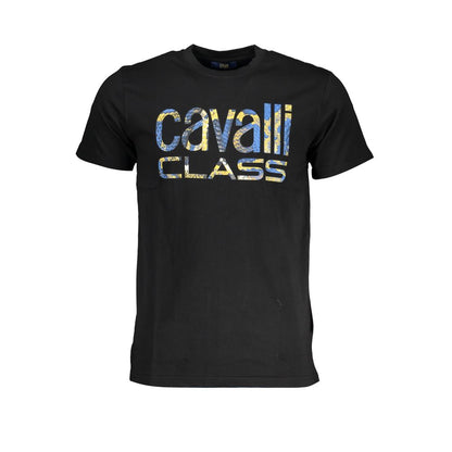 Schwarzes Baumwoll-T-Shirt der Cavalli Class