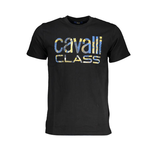 Schwarzes Baumwoll-T-Shirt der Cavalli Class
