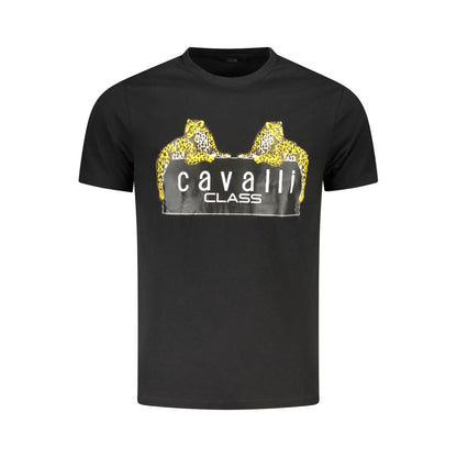 Schwarzes Baumwoll-T-Shirt der Cavalli Class
