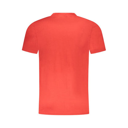 Cavalli Class Rotes Herren-T-Shirt aus Baumwolle