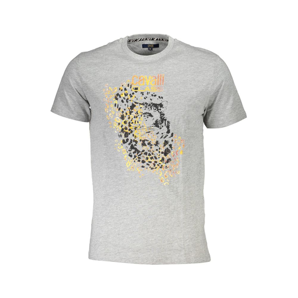 Cavalli Class Braunes Herren-T-Shirt aus Baumwolle