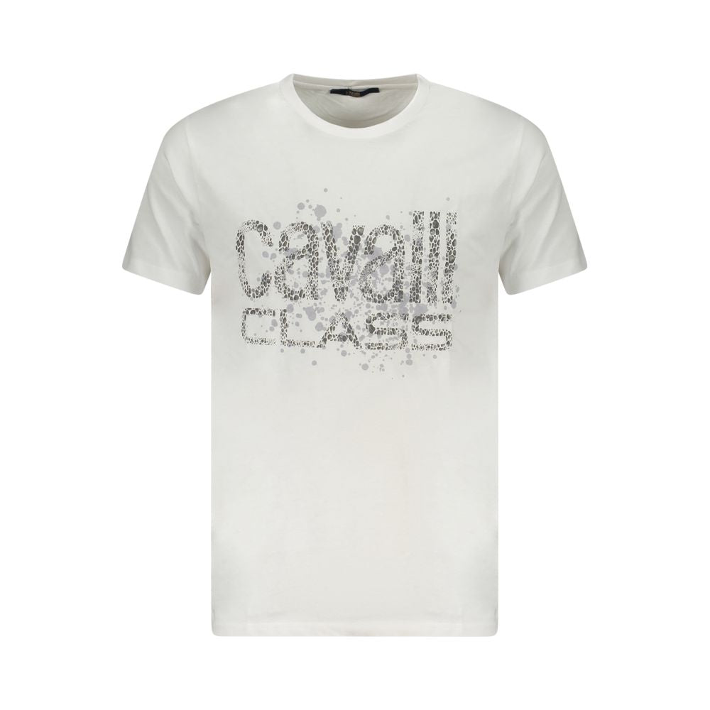 Cavalli Class Weißes Herren-T-Shirt aus Baumwolle