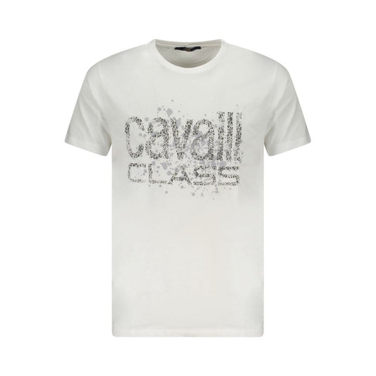 Cavalli Class Weißes Herren-T-Shirt aus Baumwolle