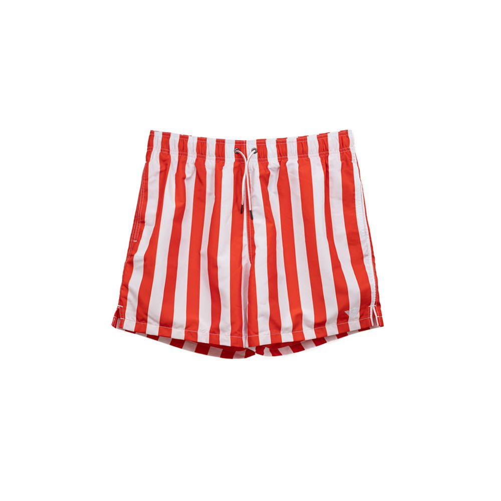 Emporio Armani Rote Badeshorts aus Polyester